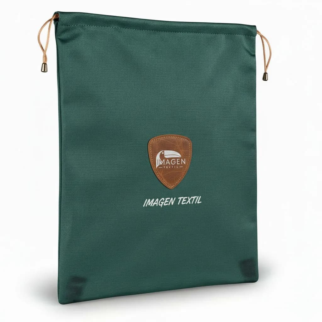 Bolsa de tela en tafeta verde esmeralda, vista principal