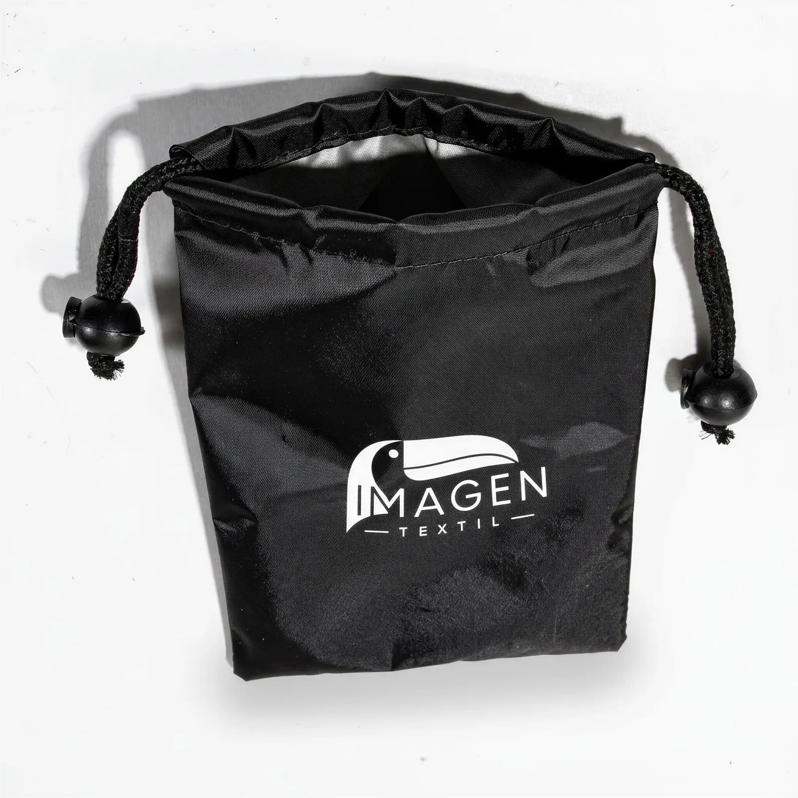 Bolsa de joyería con topes en poliéster negro, vista principal