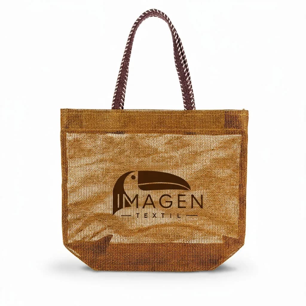Tote de yute teñido tabaco, vista principal